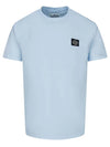 Logo Patch Short Sleeve T-Shirt Sky Blue - STONE ISLAND - BALAAN 2