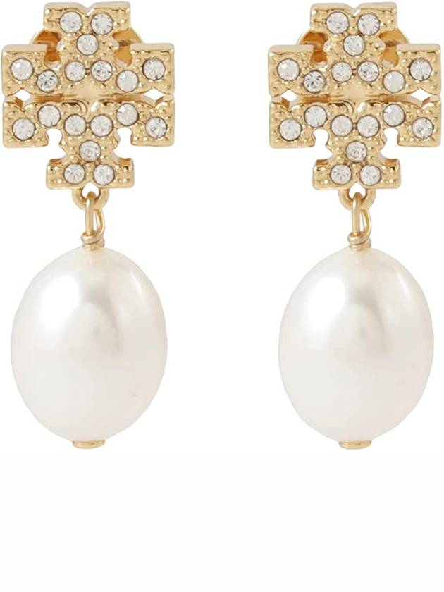 Kira Pave Pearl Drop Earrings Gold - TORY BURCH - BALAAN 2