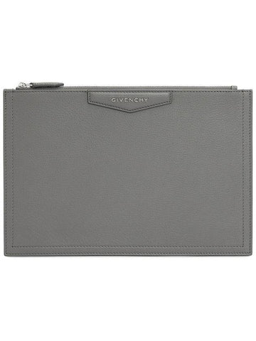 Women's Antigona Medium Clutch Bag Grey - GIVENCHY - BALAAN.