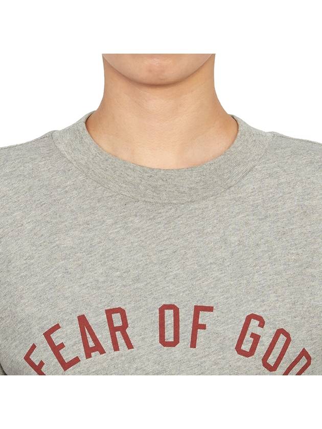 Logo Print Short Sleeve T Shirt Grey - FEAR OF GOD - BALAAN 6