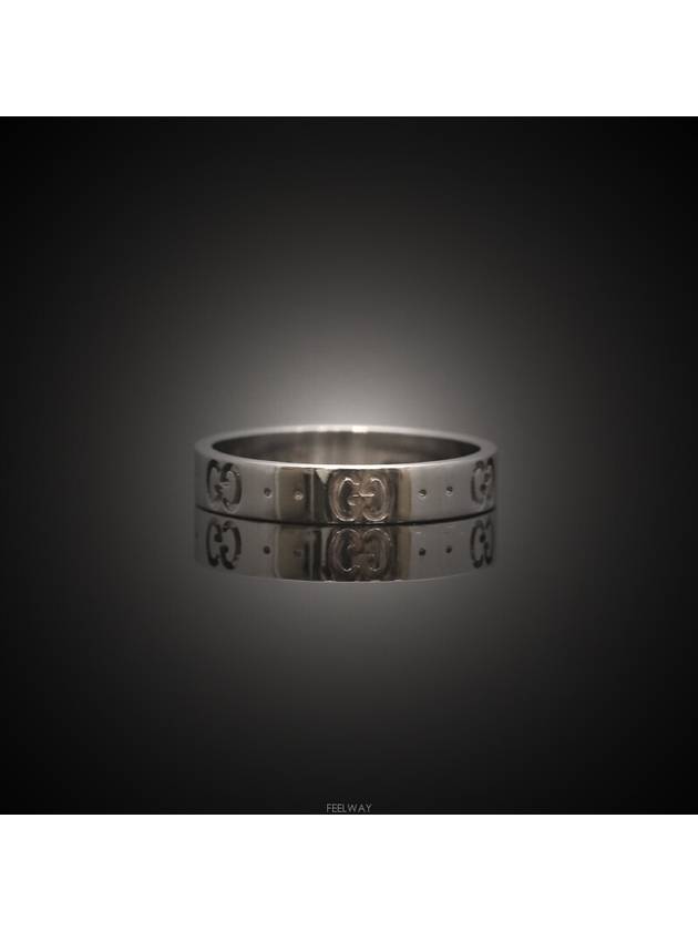 Daejeon Used Luxury Goods Icon Ring 18K White Gold No 18 4mm - GUCCI - BALAAN 4