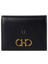 Gancini Compact Half Wallet Black - SALVATORE FERRAGAMO - BALAAN 2