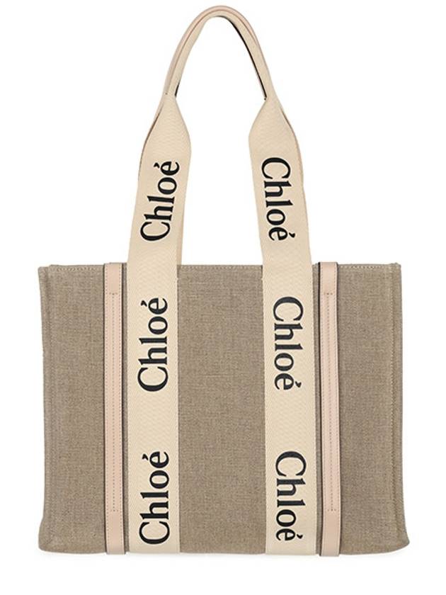 Woody Canvas Medium Tote Bag Cement Pink - CHLOE - BALAAN 2