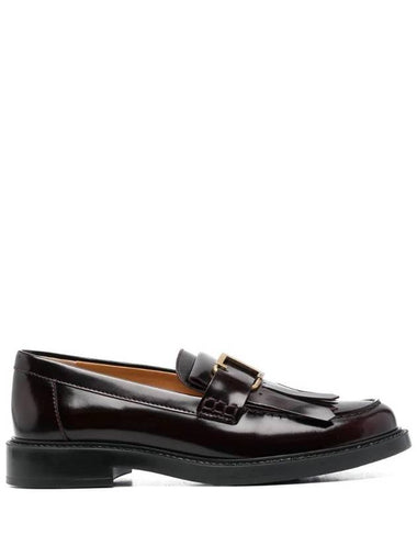 Women's Timeless Leather Loafers Burgundy - TOD'S - BALAAN 1