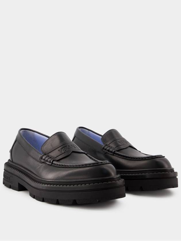 Adriano Loafers - Versace - Leather - Black - VERSACE - BALAAN 2