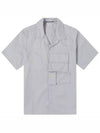 Metropolis Gabardine Short Sleeve Shirt Grey - CP COMPANY - BALAAN 2