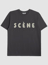 UNISEX Thin Lettering Short Sleeve T Shirt CHARCOAL - KLOR - BALAAN 2