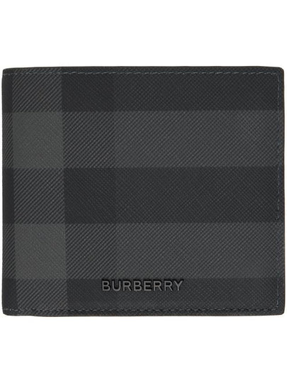 Vintage Check Logo Half Wallet Charcoal - BURBERRY - BALAAN 2