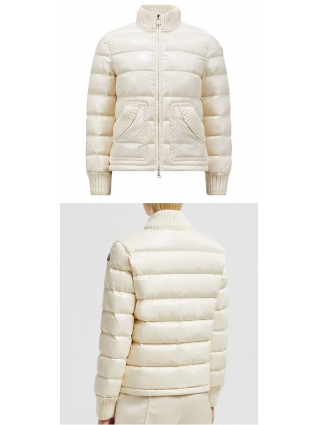 1A00015 5963V 070 ARCELOT Logo Patch Neck Knit Down Padded Ivory Women s Jacket TJ - MONCLER - BALAAN 5