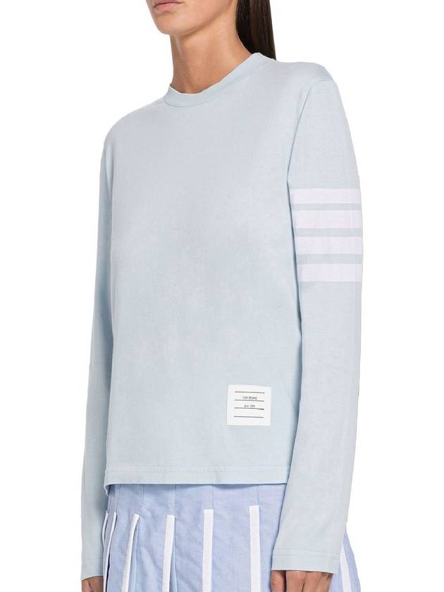 Jersey 4-Bar Long Sleeve T-Shirt Ligh Blue - THOM BROWNE - BALAAN 3