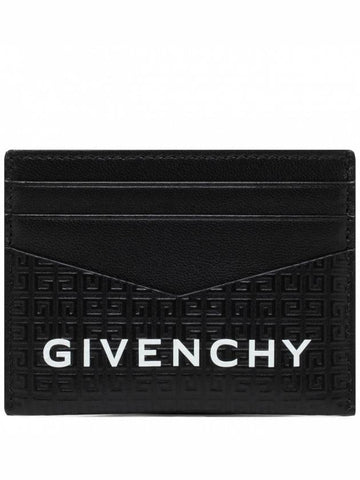Men s 4G Pattern Logo Leather Card Wallet Black BK6099K1LQ - GIVENCHY - BALAAN 1