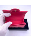 Classic Lambskin Flap Card Holder Red Champagne Gold - CHANEL - BALAAN 6