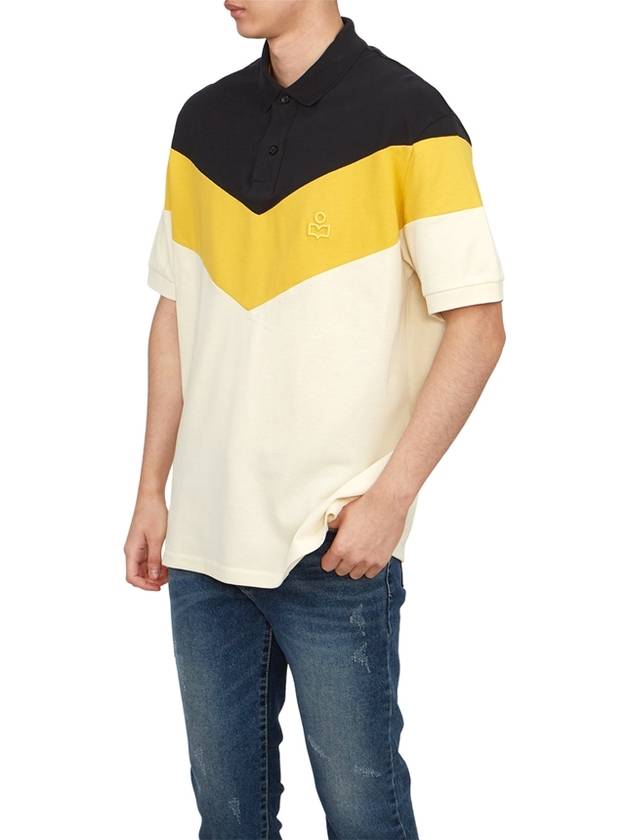 Anton Embroidered Logo Cotton Polo Shirt Yellow - ISABEL MARANT - BALAAN 5