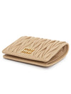 Matelasse Leather Half Wallet Beige - MIU MIU - BALAAN 4