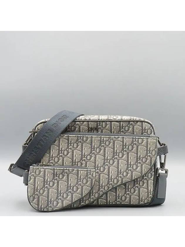 1ADPO276YKY Gray Oblique Saddle Triple Pouch Cross Bag - DIOR - BALAAN 2