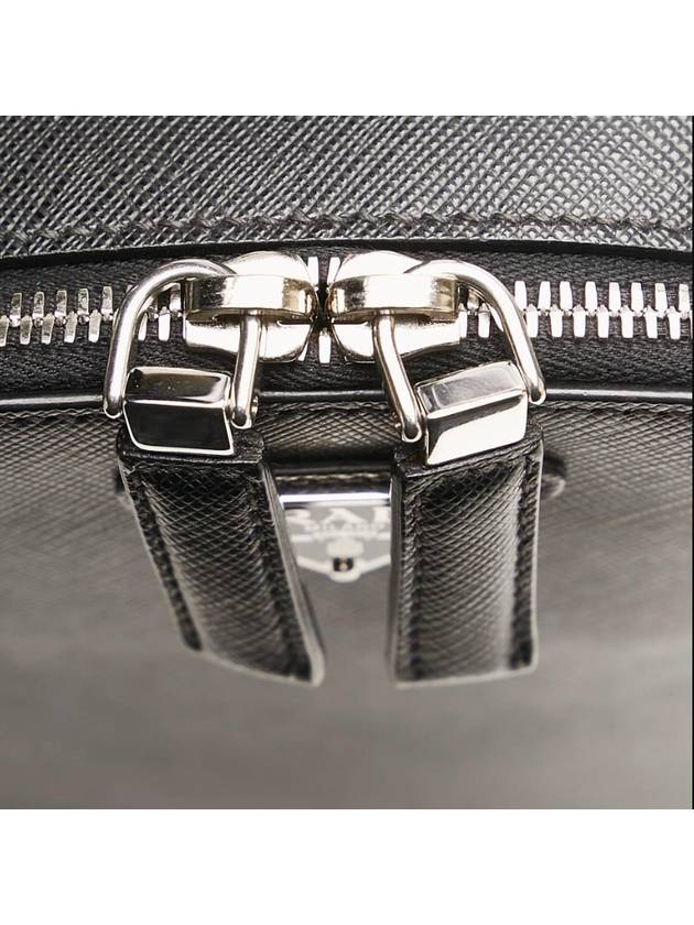 Triangle Logo Saffiano Leather Belt Bag Black - PRADA - BALAAN 6