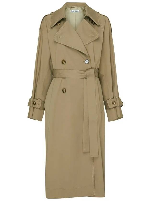 Double Breasted Trench Coat Cold Beige - ACNE STUDIOS - BALAAN 3