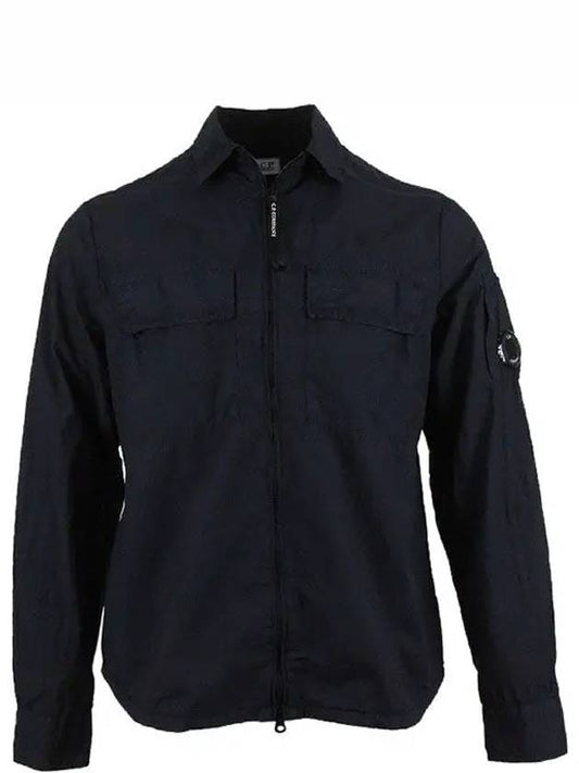 Lens Tailor L Shirt Zip-up Jacket Navy - CP COMPANY - BALAAN.