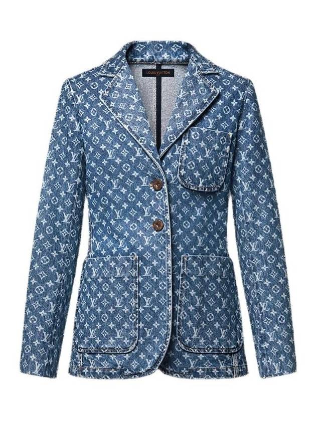 LV x AC Monogram Preppy Blazer Blue 1AFYTE - LOUIS VUITTON - BALAAN 1