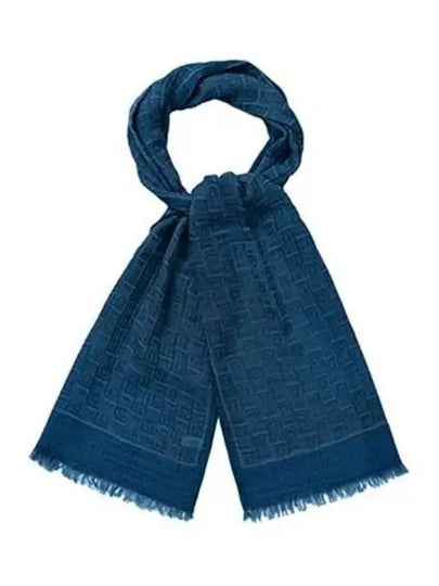 Gancini Monogram Print Stole Scarf Navy - SALVATORE FERRAGAMO - BALAAN 2