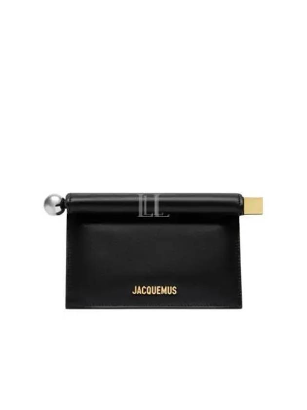 Round Square Logo Clutch Bag Black - JACQUEMUS - BALAAN 2