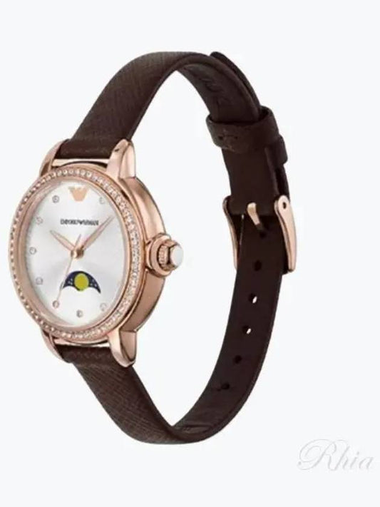 Women’s Moon Phase Leather Watch Brown - EMPORIO ARMANI - BALAAN 2