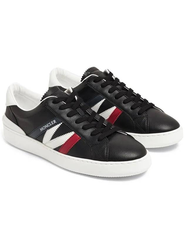 MONACO M Three Stripes Sneakers Black 4M002 90 M3126 P90 - MONCLER - BALAAN 2