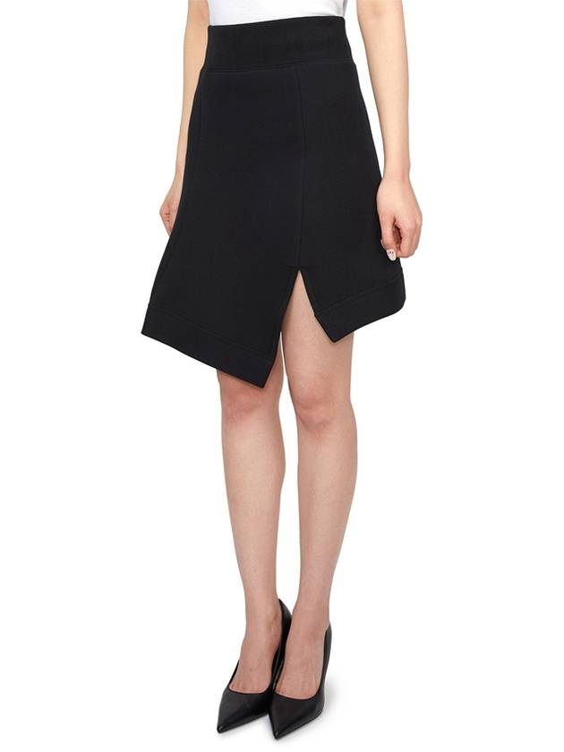 High Waisted Mini Unbalance Skirt Black - SACAI - BALAAN 5