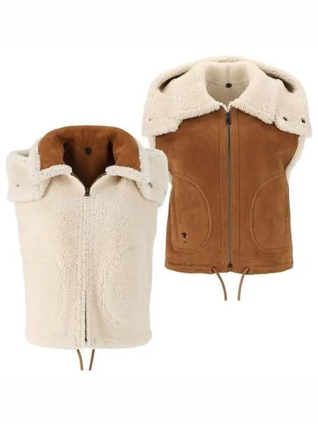 Shearling Reversible Women s Hooded Vest 348G46AL811 1465 1096721 - DIOR - BALAAN 1