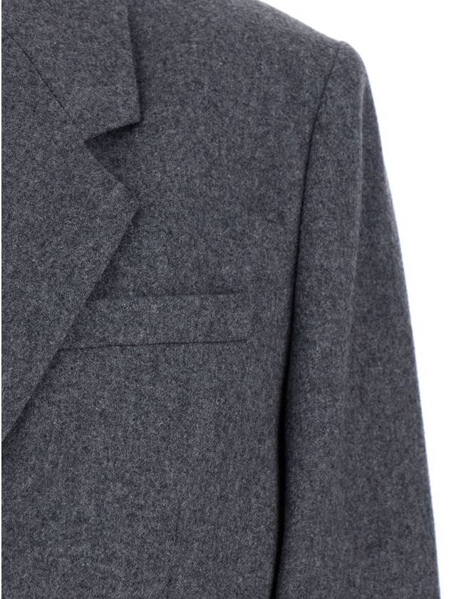 Grey Single-Breasted Jacket With Notched Revers In Wool Blend Woman - TOTEME - BALAAN 5