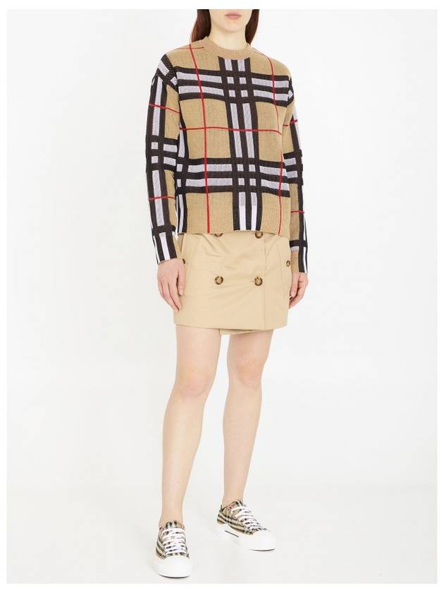 Vintage Check Crew Neck Knit Top Archive Beige - BURBERRY - BALAAN 3