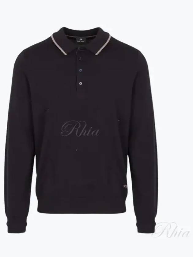 Embroidered Logo Merino Wool Polo Shirt Dark Navy - PAUL SMITH - BALAAN 2