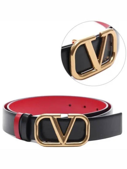 Vlogo Signature Leather Belt Black - VALENTINO - BALAAN 2