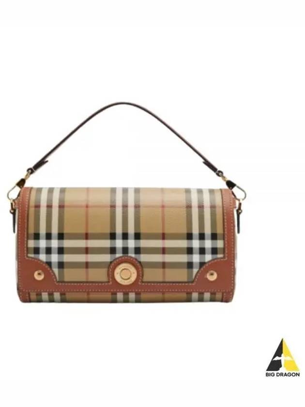 Women's Check Leather Top Handle Shoulder Bag Beige - BURBERRY - BALAAN 2