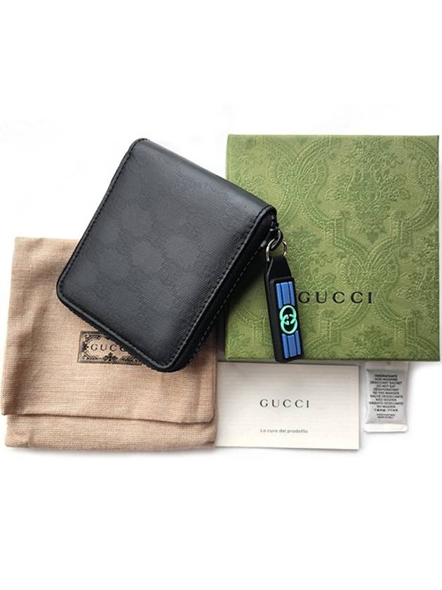 GG Crystal Zipper Card Case Black Canvas 780173FAC901088 - GUCCI - BALAAN 7