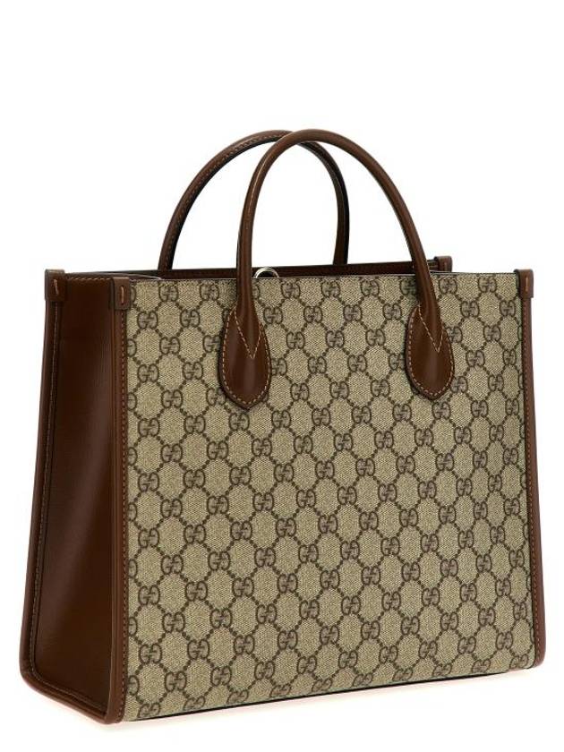 GG Small Tote Bag Beige Ebony - GUCCI - BALAAN 3