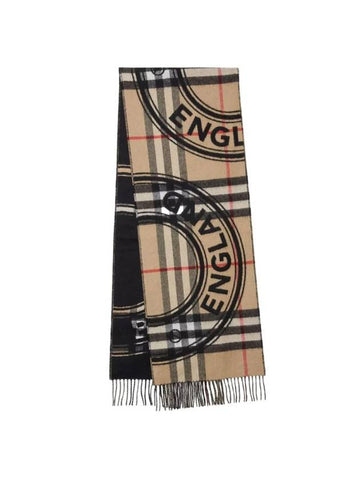 Montage Print Cashmere Scarf Beige - BURBERRY - BALAAN 1