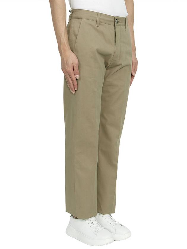 Cotton Chino Straight Pants Beige Khaki - AMI - BALAAN 4