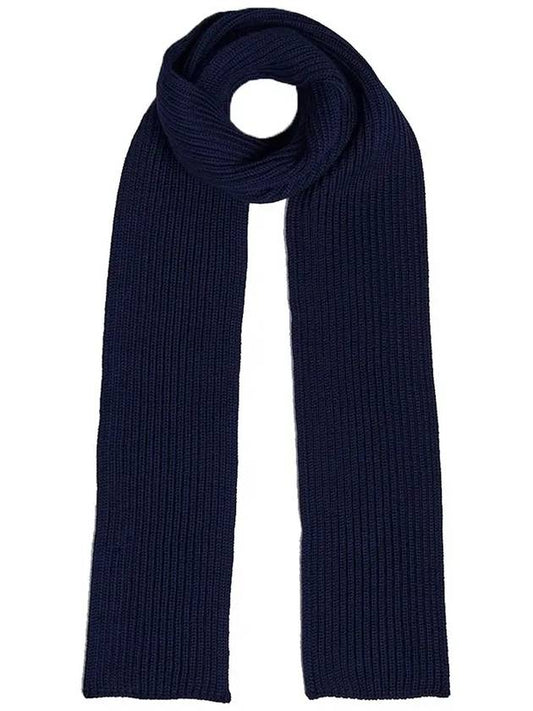 ribbed wool muffler navy blue SCARF NAVY BLUE - ANDERSEN-ANDERSEN - BALAAN 1