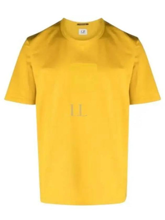 Metropolis Series Mercerized Jersey Logo Badge Short Sleeve T-Shirt Yellow - CP COMPANY - BALAAN 2