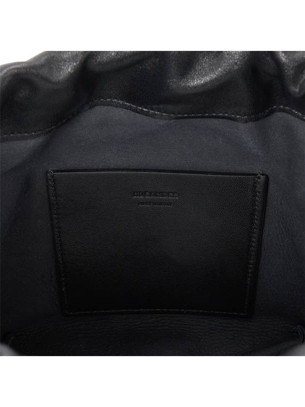 Drawstring Leather Small Cross Bag Black - JIL SANDER - BALAAN 10