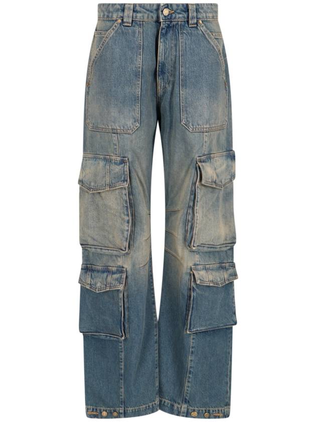 Distressed Finish Denim Wide Jeans Blue - GOLDEN GOOSE - BALAAN 2