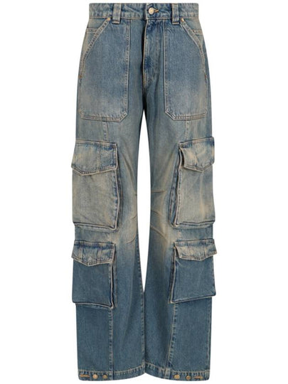 Distressed Finish Denim Wide Jeans Blue - GOLDEN GOOSE - BALAAN 2