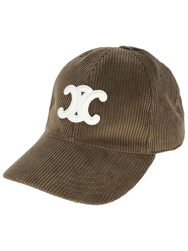 Triomphe Corduroy Ball Cap Khaki - CELINE - BALAAN 2