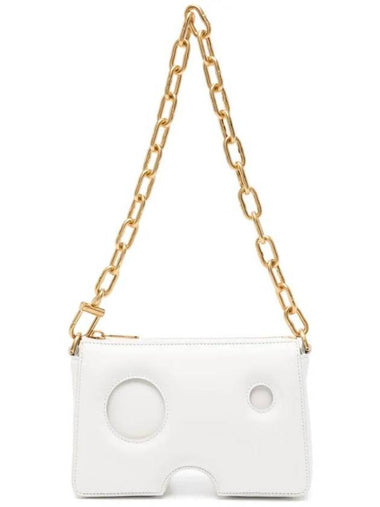 Burrow Leather Shoulder Bag White - OFF WHITE - BALAAN 1