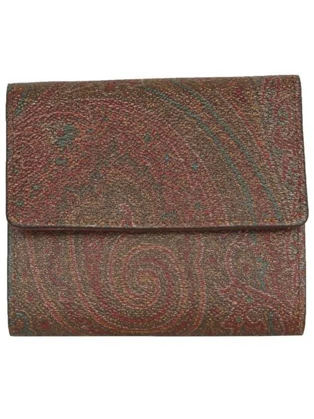 Paisley Half Wallet Brown - ETRO - BALAAN.