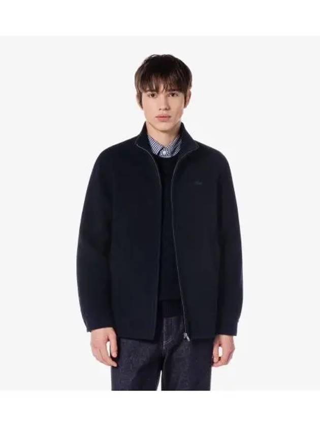 Men's High Neck Wool Jacket Dark Navy - LACOSTE - BALAAN 2