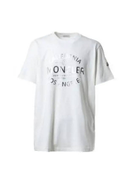 Metallic California Logo Short Sleeve T Shirt White - MONCLER - BALAAN 2