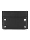 Rockstud Leather Card Wallet Black - VALENTINO - BALAAN 3