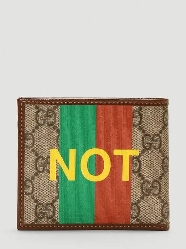 FAKE NOT Supreme Print Coated Canvas BeFold Wallet - GUCCI - BALAAN 3